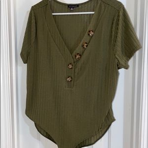 Camp green body suit